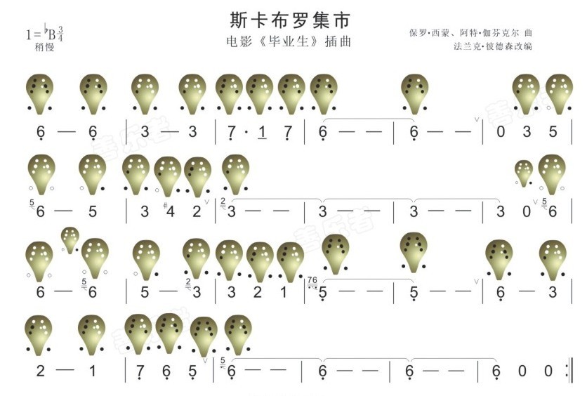 斯卡布罗集市陶笛谱