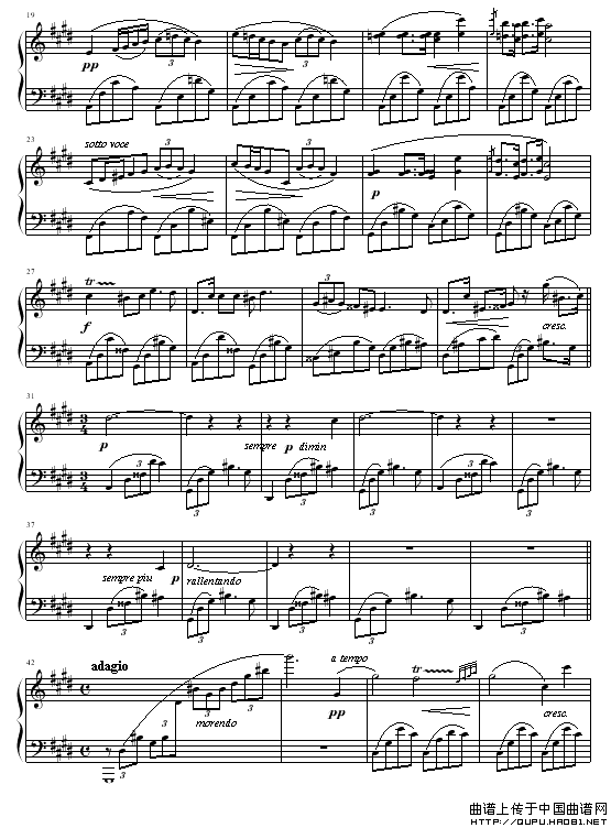 升c小调夜曲(版本二)钢琴谱